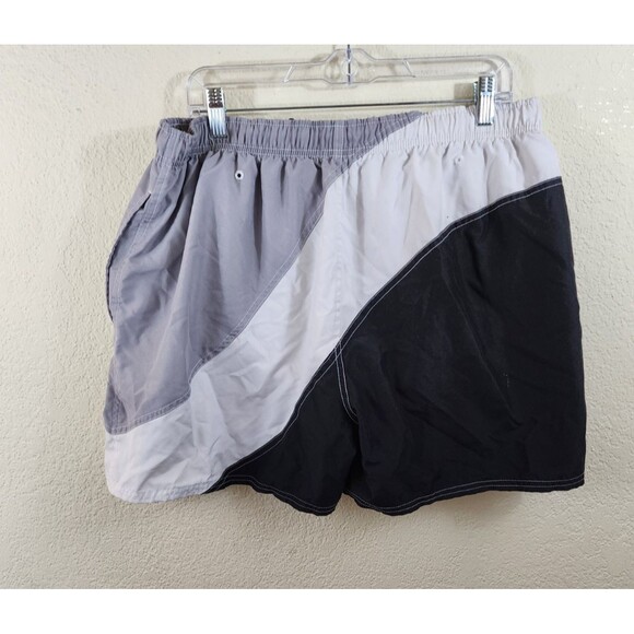 Carnival Cruise Line Mens XL Gray Striped Colorblock Swim Trunks Board Shorts - Picture 4 of 6